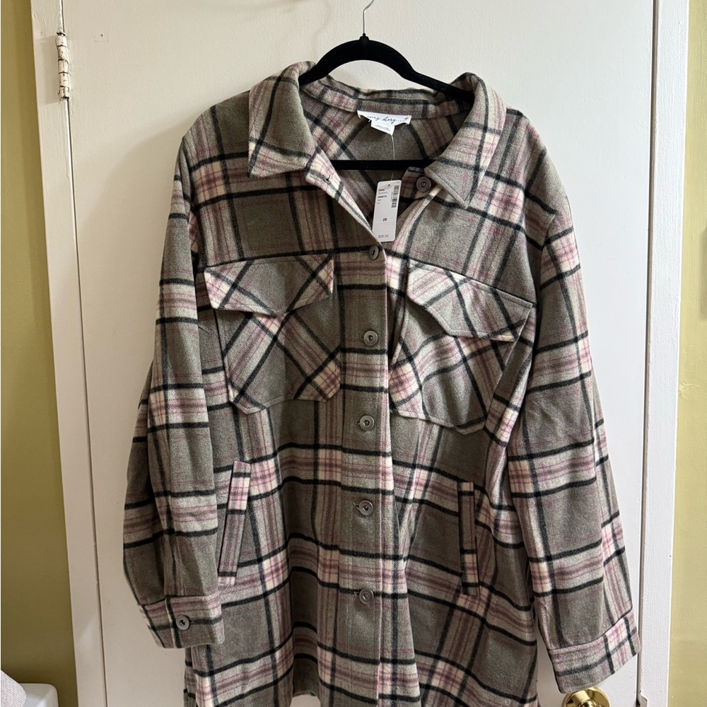 Penningtons Plaid Jacket green and pink